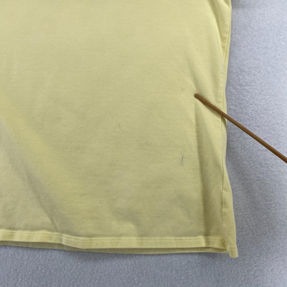 EILEEN FISHER Top S Stretch Organic Cotton Scoop Neck Cap Sleeve Yellow USA - Picture 8 of 13